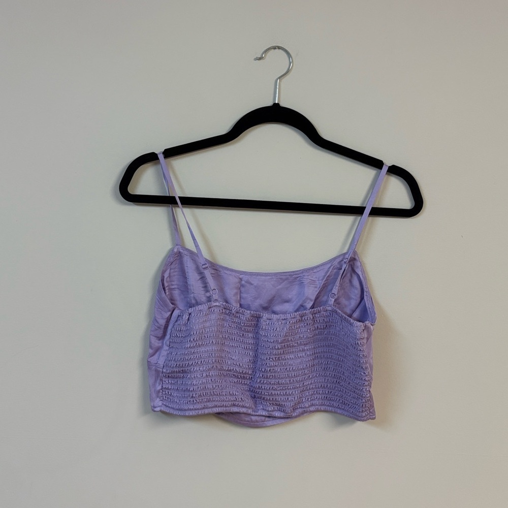 ❤️BNWOT Aerie Lavender Satin Camisole Crop Top size M - Picture 2 of 2